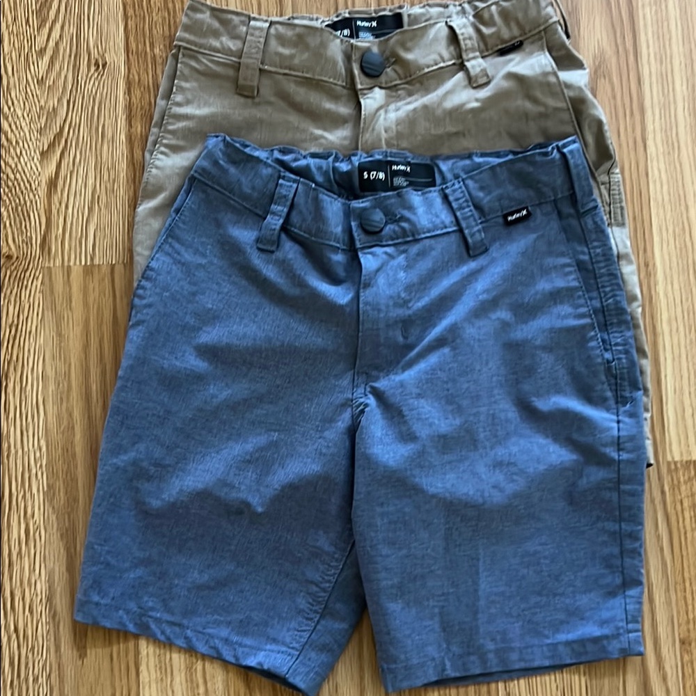 Hurley Blue and Tan Casual Shorts boys size 7/8